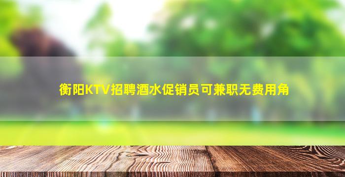 衡阳KTV招聘酒水促销员可兼职无费用角